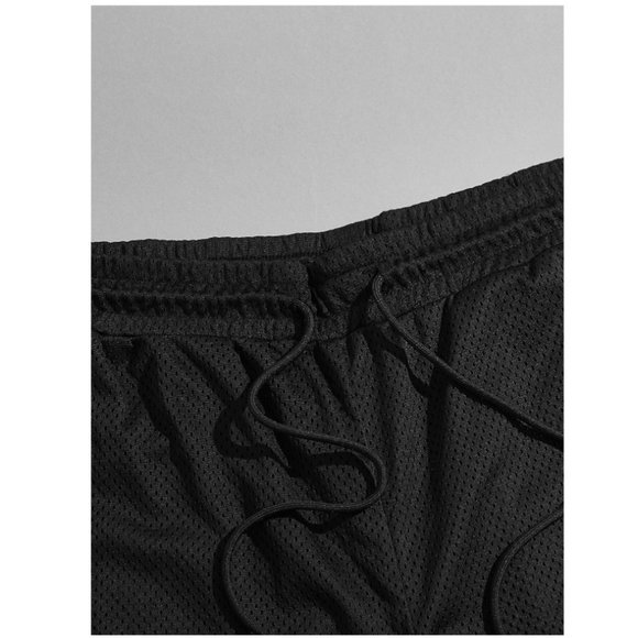 Manfinity Hypemode Men Contrast Tape Mesh Shorts - Picture 4 of 5